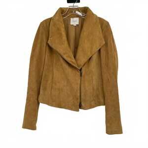 Vince Tan Suede Leather Jacket | Women’s M Motorcycle Style